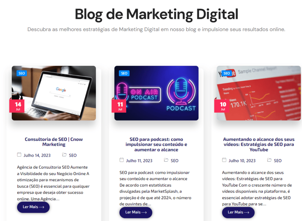 Empresa especializada na produção de Marketing de Conteúdo