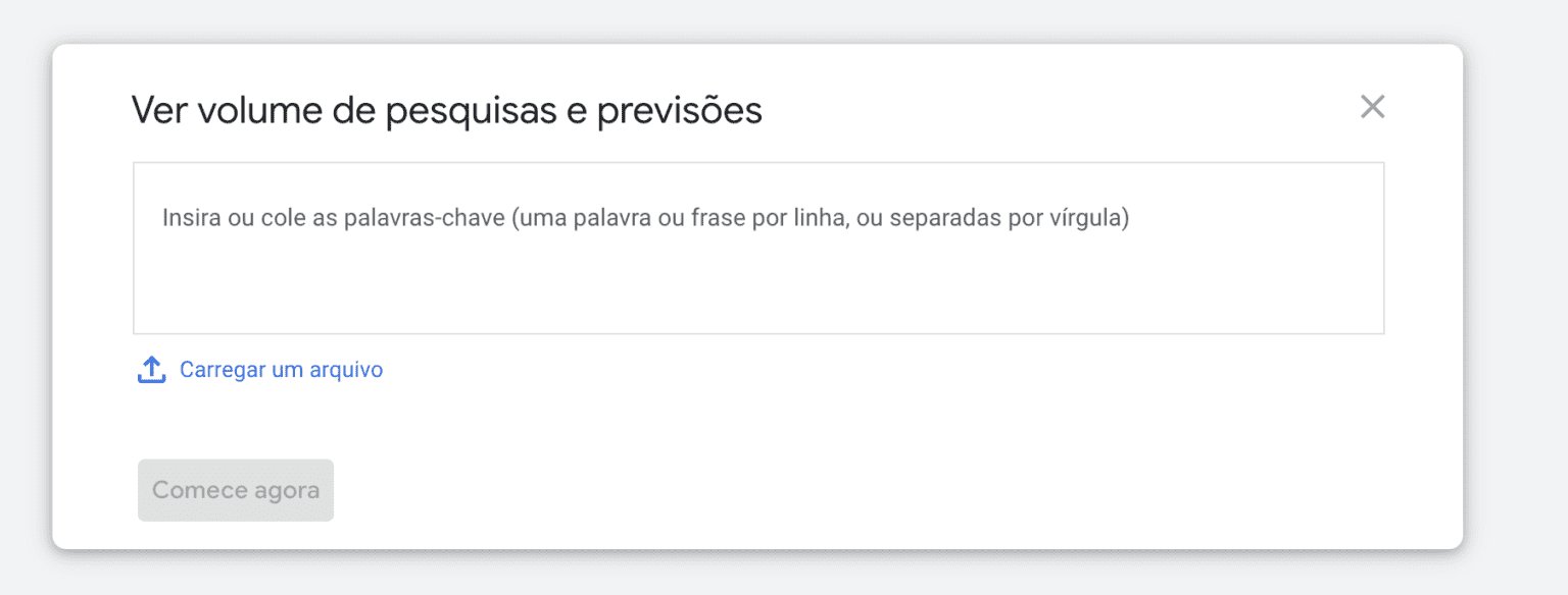 Volume de pesquisas e previsões
